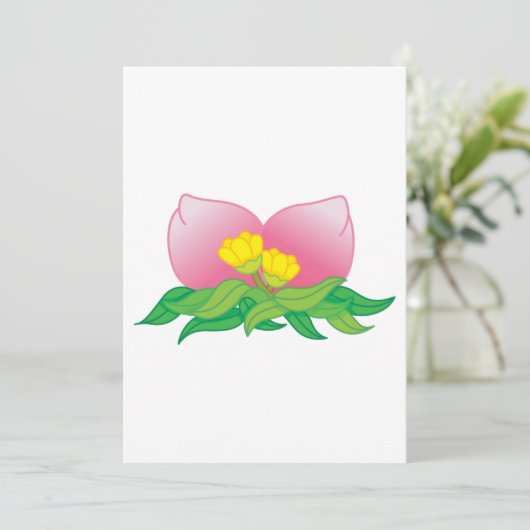 Orientale vruchten en bloemen kaart (Staand voorkant)