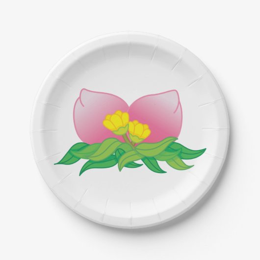 Orientale vruchten en bloemen papieren bordje (Voorkant)