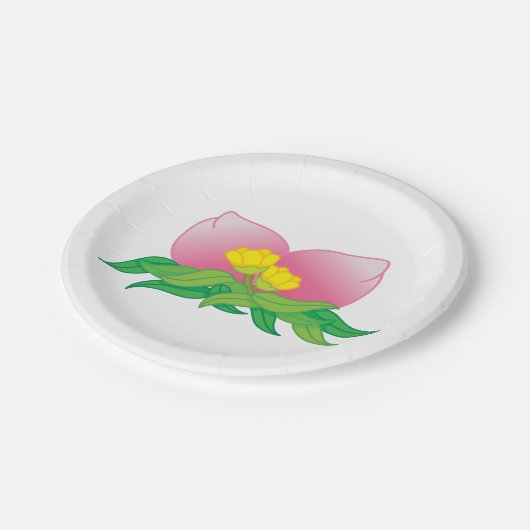 Orientale vruchten en bloemen papieren bordje (Gekanteld)