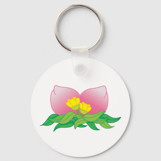 Orientale vruchten en bloemen sleutelhanger (Voorkant)