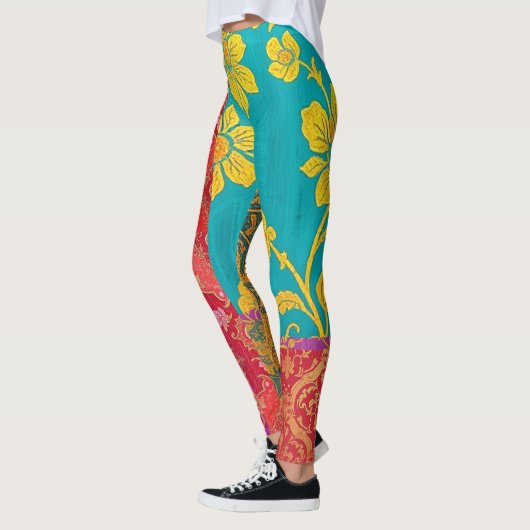 ORIËNTALS Kleurrijk Groen Rood - Leggings (Links)