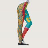 ORIËNTALS Kleurrijk Groen Rood - Leggings (Rechts)