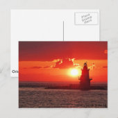Oriëntatie-puntlicht op zonsondergang briefkaart (Voorkant / Achterkant)