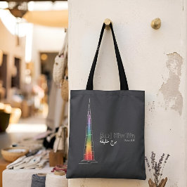 Oriëntatiepunten in licht | Burj Khalifa Tote Bag