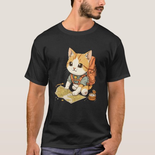 Orienteer Kat op Orienteering T-shirt (Voorkant)