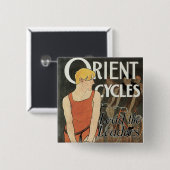 Oriënterende fietsen vierkante button 5,1 cm (Voorkant /achterkant)