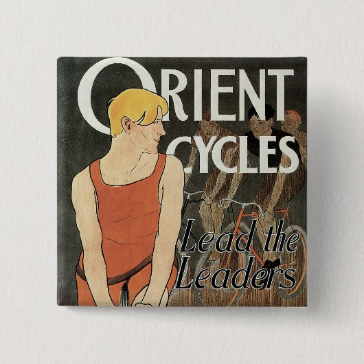 Oriënterende fietsen vierkante button 5,1 cm (Voorkant)