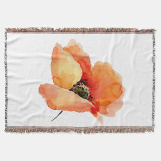 Oriential Poppy Warm Woven Throw Blanket Deken