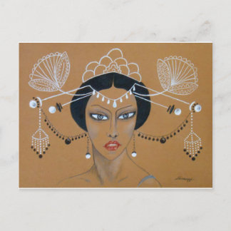 Orig. Briefkaart voor Aziatische kunst/Art Deco