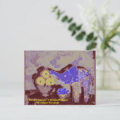 Orig. Foto-olifant en appels in blauw en goud Briefkaart (Staand voorkant)