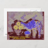 Orig. Foto-olifant en appels in blauw en goud Briefkaart (Voorkant / Achterkant)