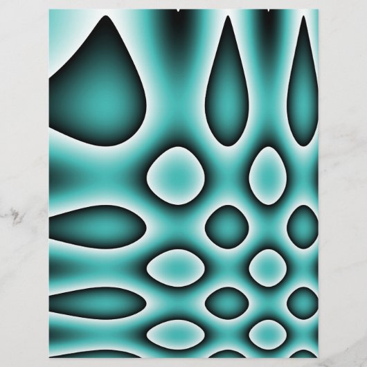 Origamarapier, Aqua Blue Abstracte Stippen & Teard Flyer (Voorkant)
