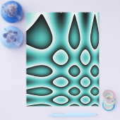 Origamarapier, Aqua Blue Abstracte Stippen & Teard Flyer (Enkel)