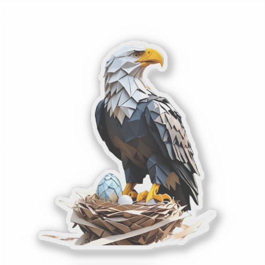 Origami American eagle  Sticker (Voorkant)