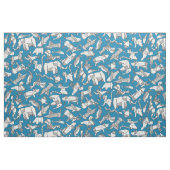 origami animal ditsy blue stof (Fat Quarter)