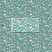 origami animal ditsy mint stof (Delen)