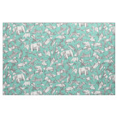 origami animal ditsy mint stof (Fat Quarter)
