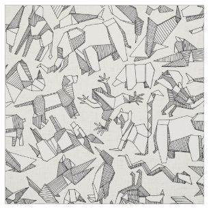 origami animal ditsy parel stof