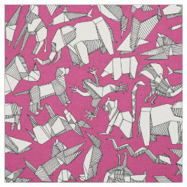 origami animal ditsy roink stof