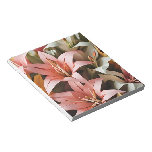 Origami Art-Blooms of Elegance: Symfonie van Lelie Notitieblok (Schuin)