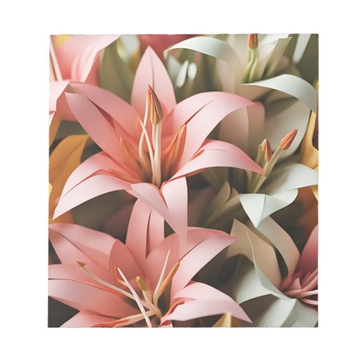 Origami Art-Blooms of Elegance: Symfonie van Lelie Notitieblok (Voorkant)
