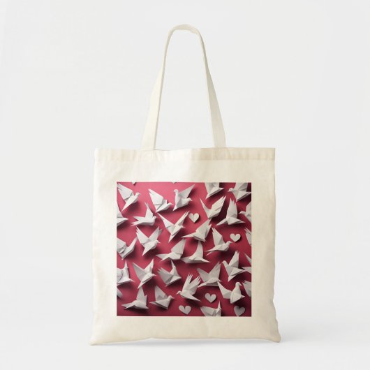 Origami Art - De symfonie van witte vleugels: duiv Tote Bag (Voorkant)