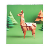 Origami Art - Grazing Harmony: Serene Llama's Notitieblok (Voorkant)