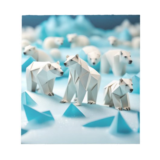Origami Art-Icy Onschuld: Speelse Baby Polar Beren Notitieblok (Voorkant)