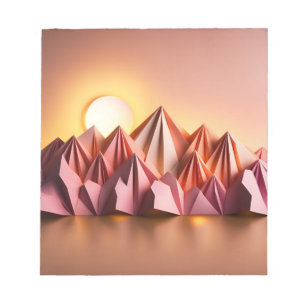 Origami Art - Majestueuze bergen badend in zonsond Notitieblok