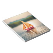 Origami Art - Serenity Sails: Een rustige boottoch Notitieblok (Schuin)