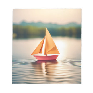 Origami Art - Serenity Sails: Een rustige boottoch Notitieblok