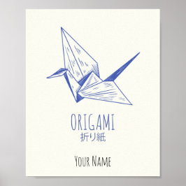 Origami Art Traditionele kraan Poster