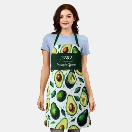 Origami avocado acryl patroon gepersonaliseerd schort (Gedragen)