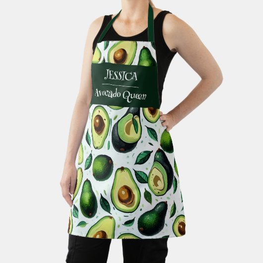 Origami avocado acryl patroon gepersonaliseerd schort (Insitu)