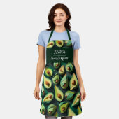 Origami avocado acryl patroon gepersonaliseerd schort (Gedragen)