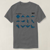 Origami Bat Instructions in Navy T-shirt (Design voorkant)