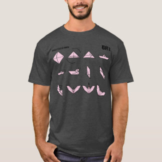 Origami Bat Instructions in Pink T-shirt
