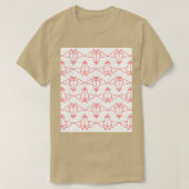 Origami Bats Red op White T-shirt (Design voorkant)
