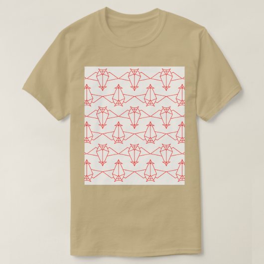 Origami Bats Red op White T-shirt (Design voorkant)