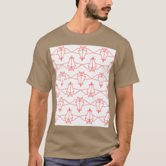 Origami Bats Red op White T-shirt