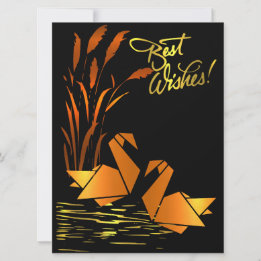 Origami Best Wishes Flat Kaart