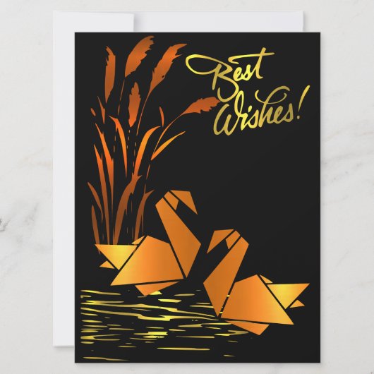 Origami Best Wishes Flat Kaart (Voorkant)