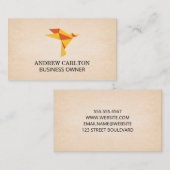 Origami Bird Icon Paper Texture Background Visitekaartje (Voorkant / Achterkant)