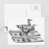 Origami Bird voor 100 dollar Briefkaart (Voorkant / Achterkant)