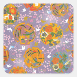 Origami Birds Vierkante Sticker