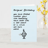 Origami Birthday - een grappig verjaardagsgedicht Kaart (Gele Bloem)