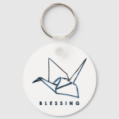 Origami Blessing Paper Crane Sleutelhanger (Voorkant)