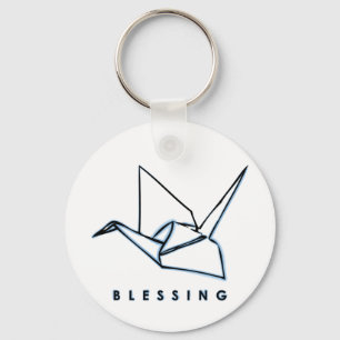 Origami Blessing Paper Crane Sleutelhanger