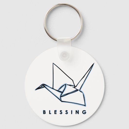 Origami Blessing Paper Crane Sleutelhanger (Voorkant)