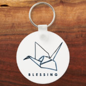 Origami Blessing Paper Crane Sleutelhanger (Voorkant)